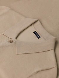 James Full Button-Down Beige Polo 6XL