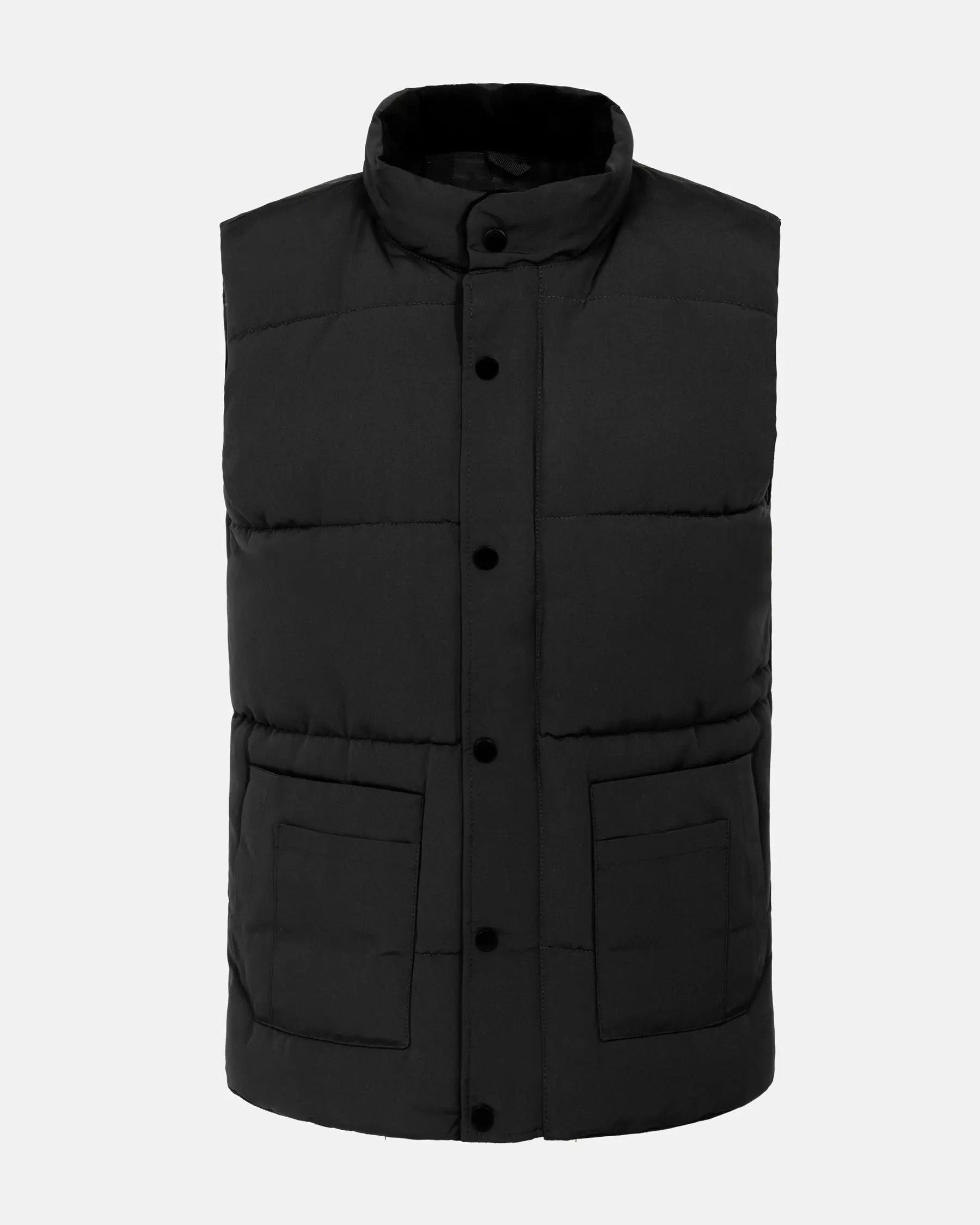 Velvet Crew Neck Black Bodywarmer 6XL