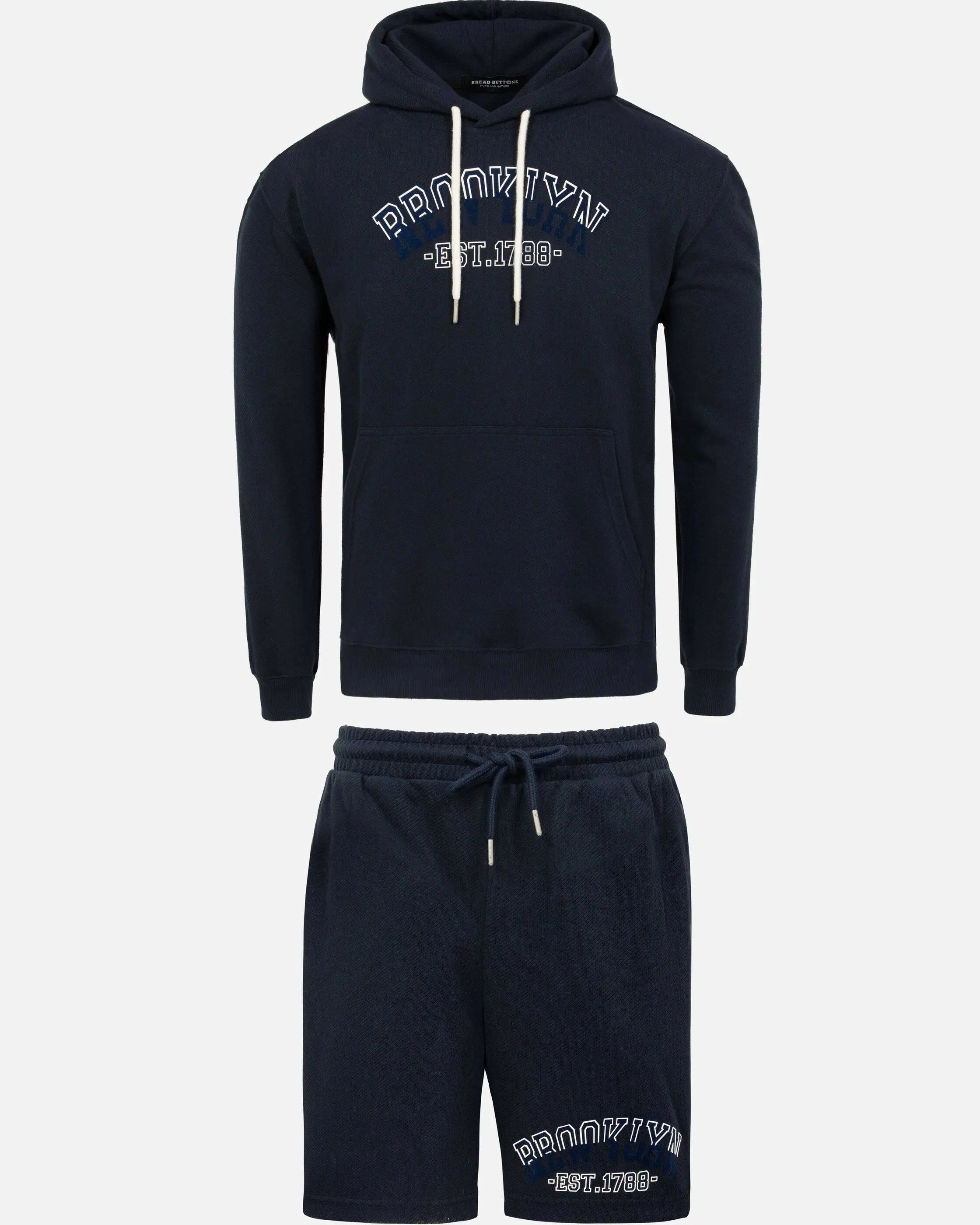 Arlo Stretched Navy Hoodie Shorts Set BREAD BUTTONS