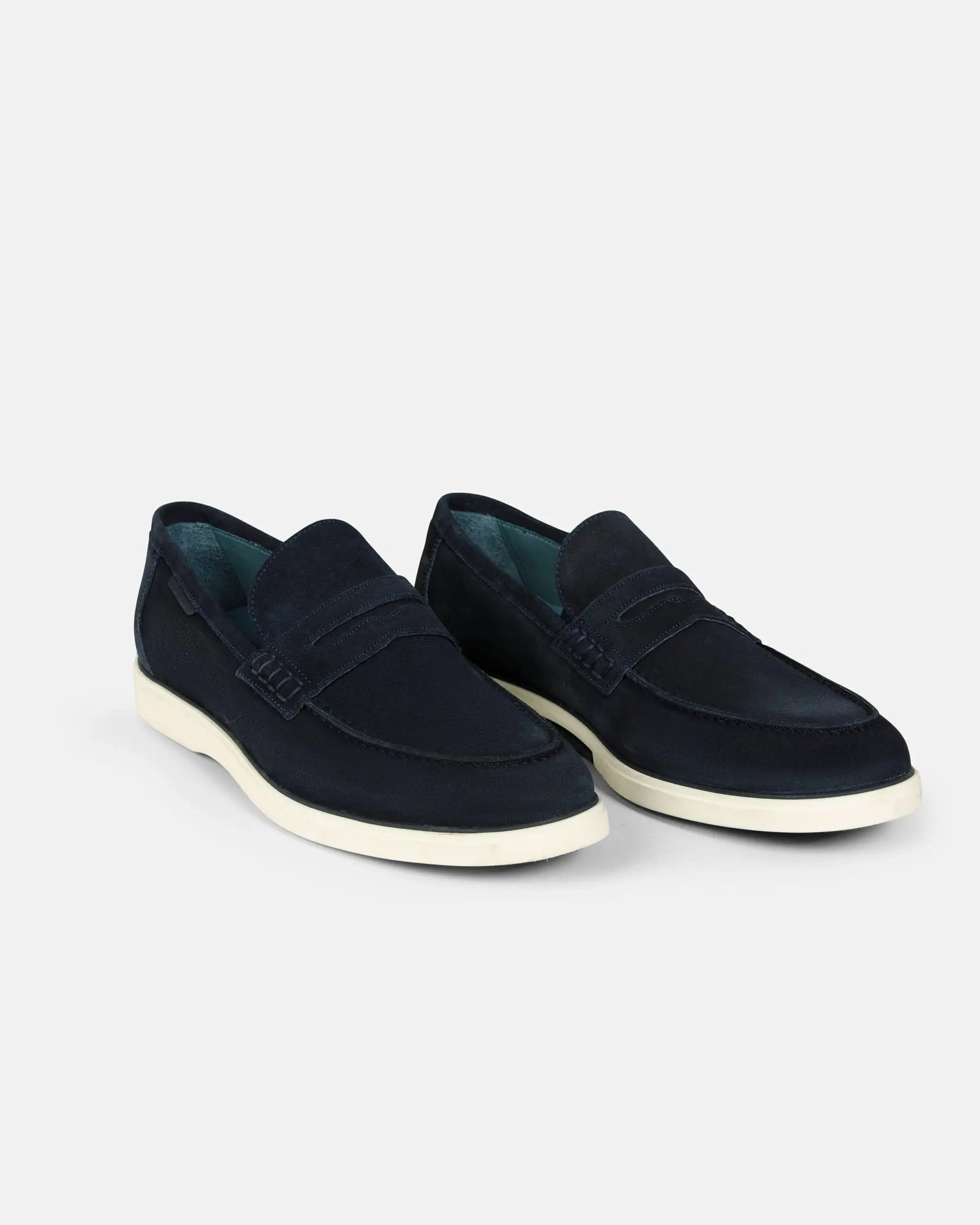 Suede Loafer Navy Shoes 45