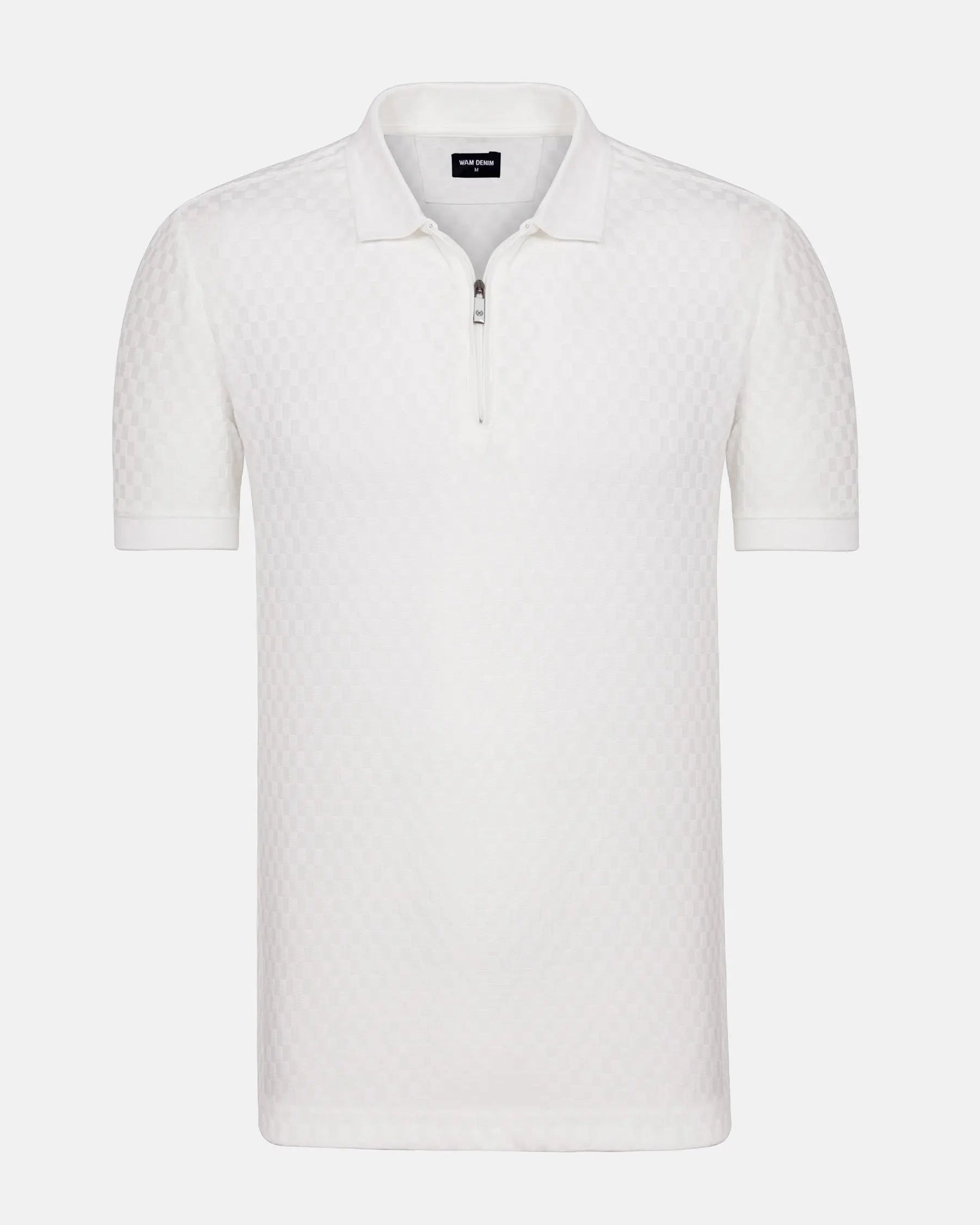 Gonzsles Off White Zipper Polo 6XL