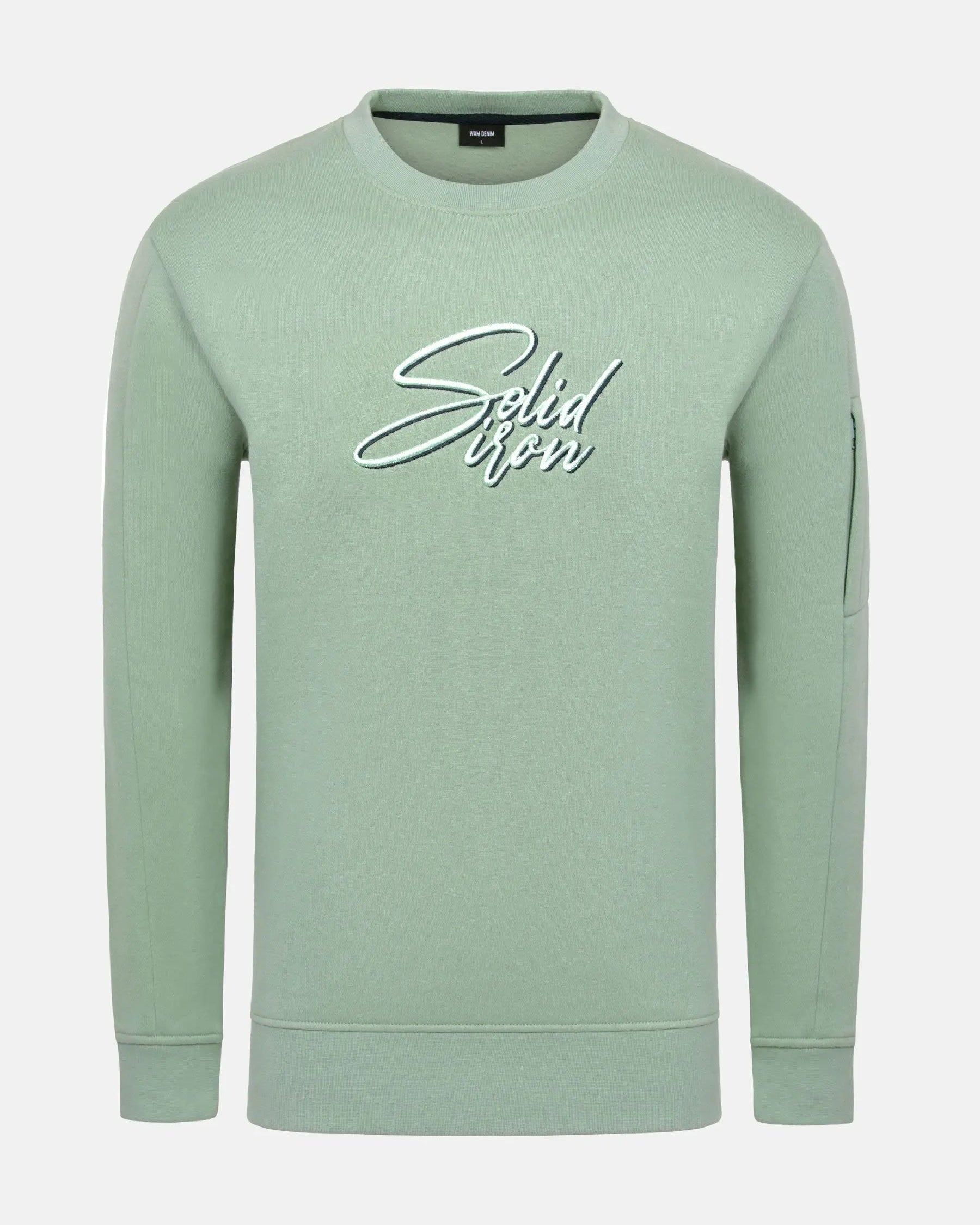 Ahmir Light Green Crew Neck Sweater 6XL