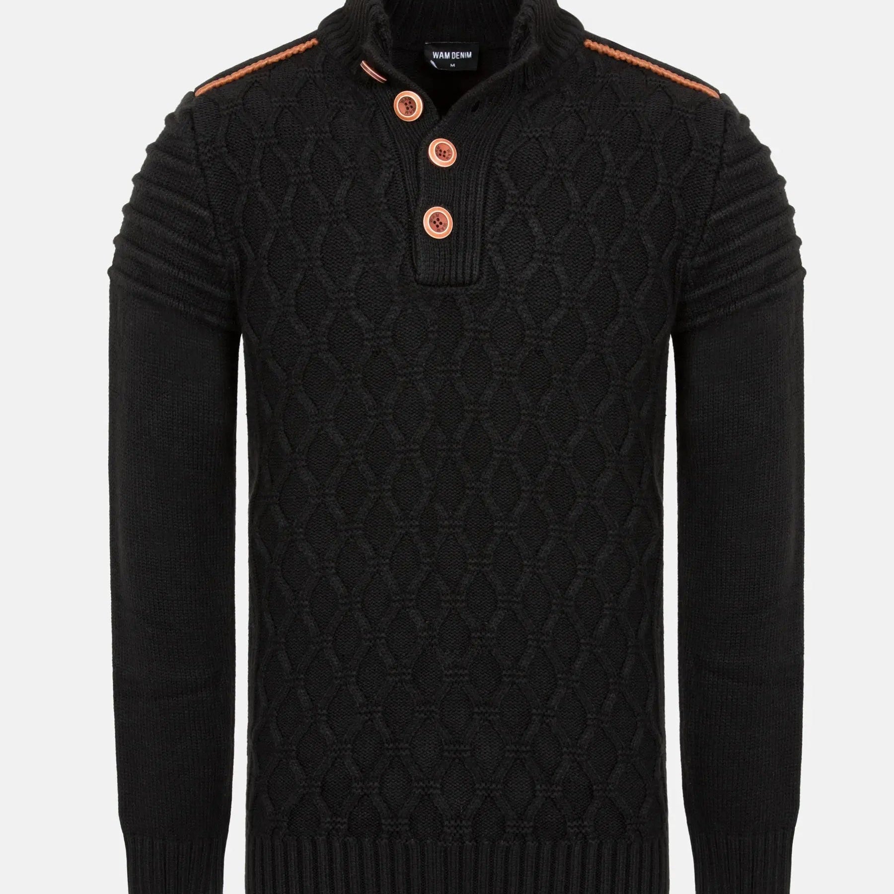 Minerve Knit Pattern Black Knitwear 6XL