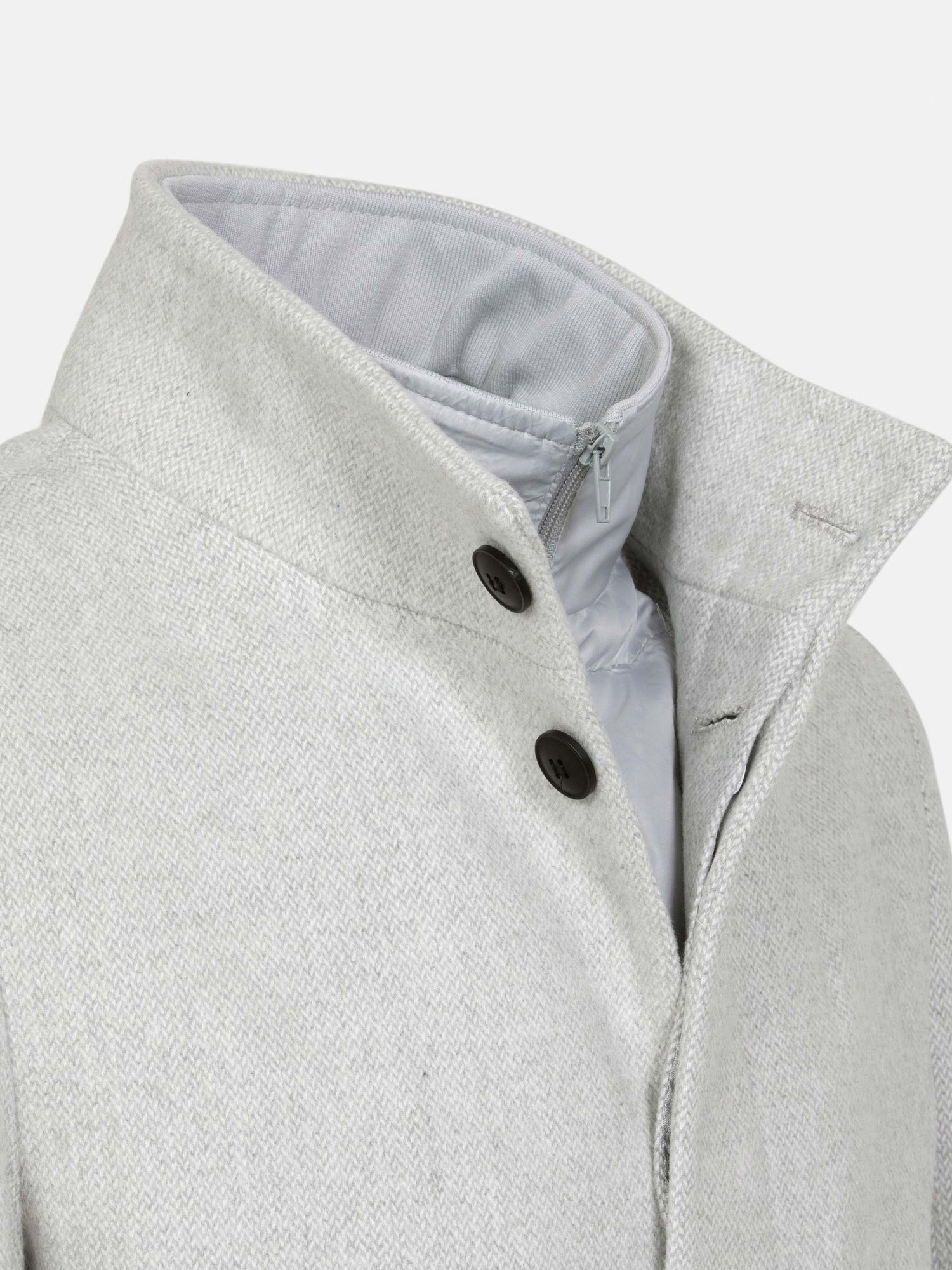 Kartier High Neck Light Grey Trench Coat 6XL