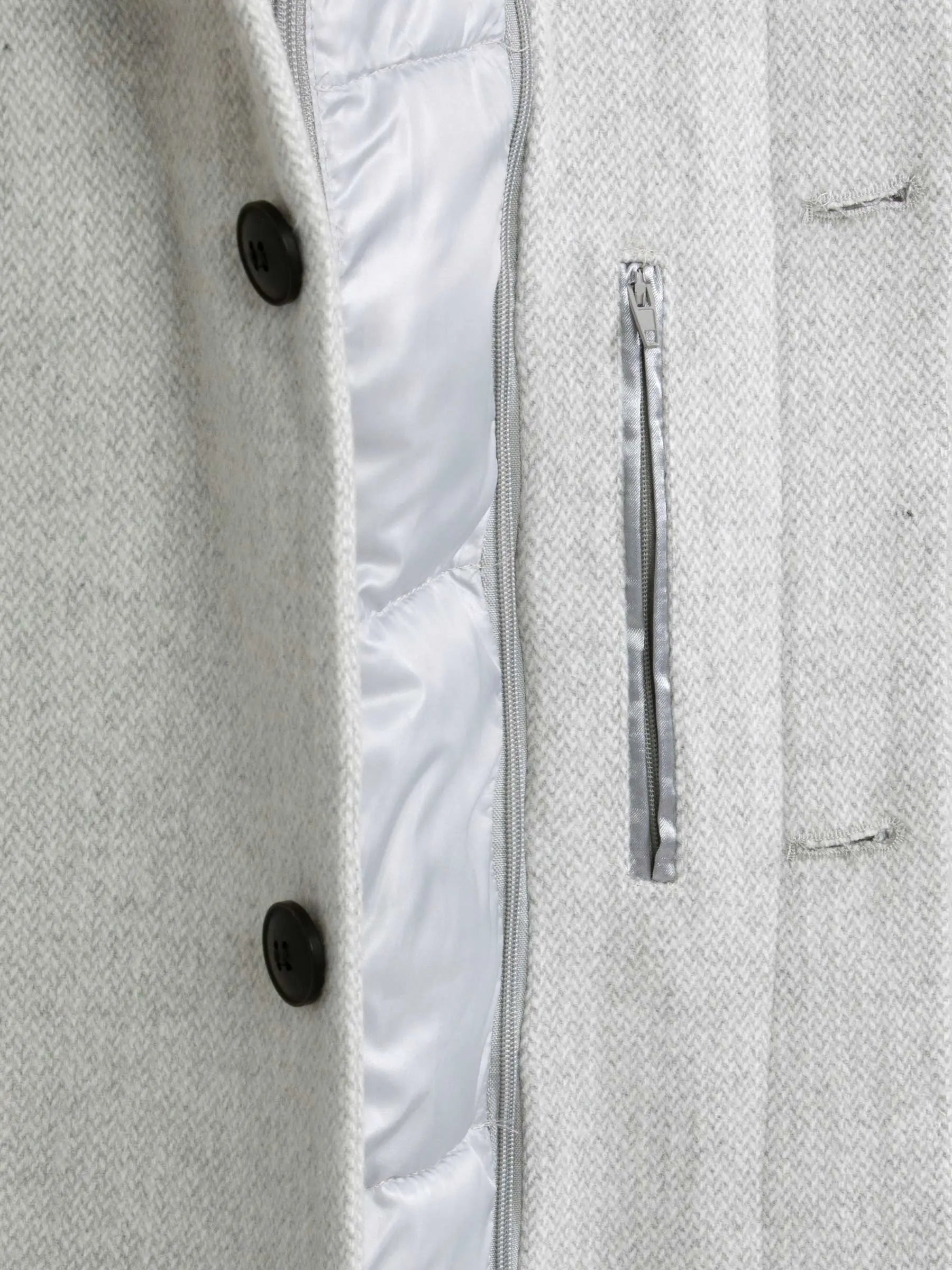 Kartier High Neck Light Grey Trench Coat 6XL