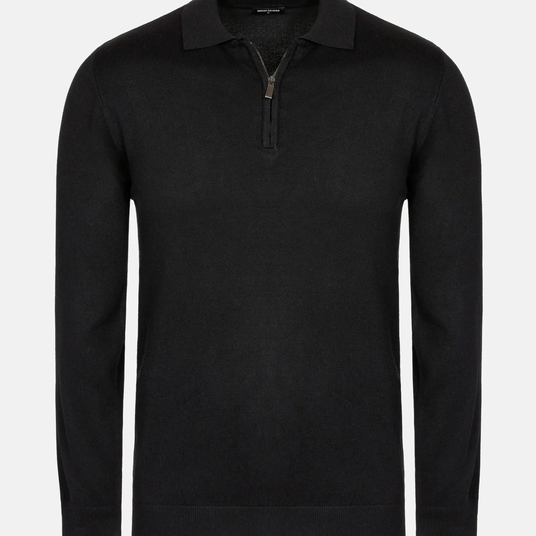 Raglan Half Zip Closer Black Pullover 6XL