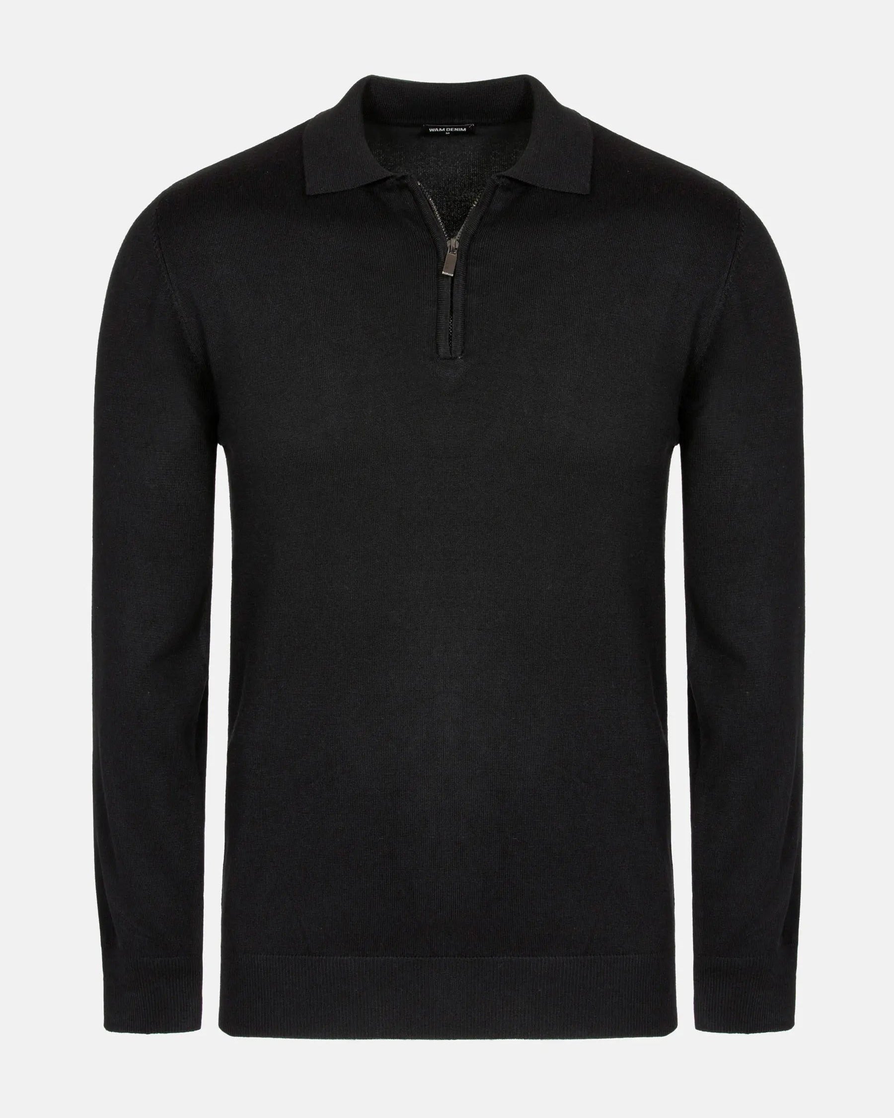 Raglan Half Zip Closer Black Pullover 6XL