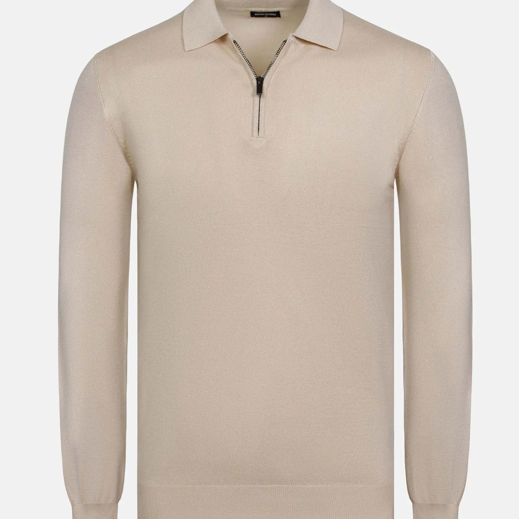 Raglan Half Zip Closer Beige Pullover 6XL