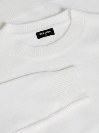 Cassian Crew Neck Off White Sweater 6XL