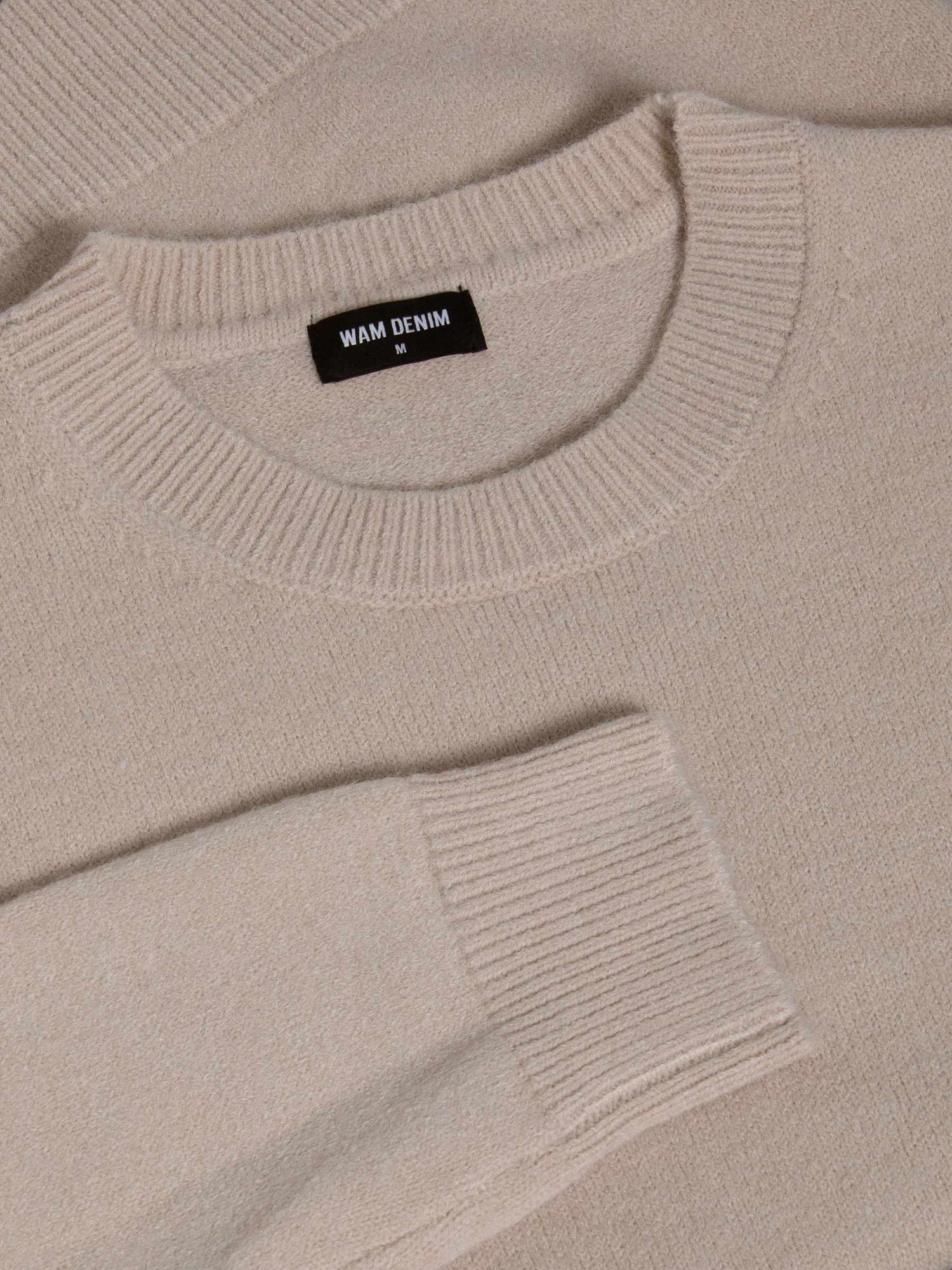 Cassian Crew Neck Beige Sweater 6XL