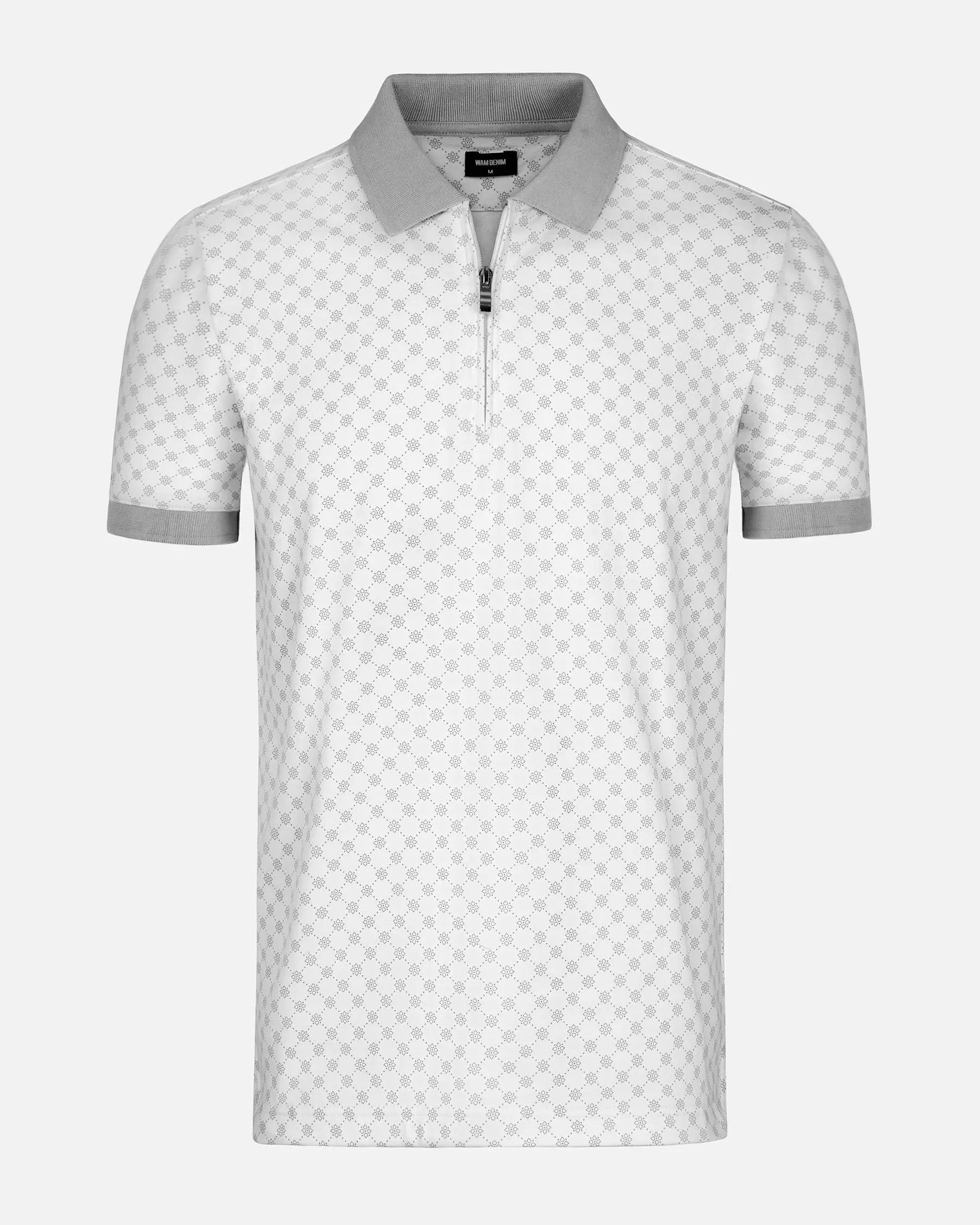 Stylish grey white Damir Polo with patterned design. – Wam Denim.
