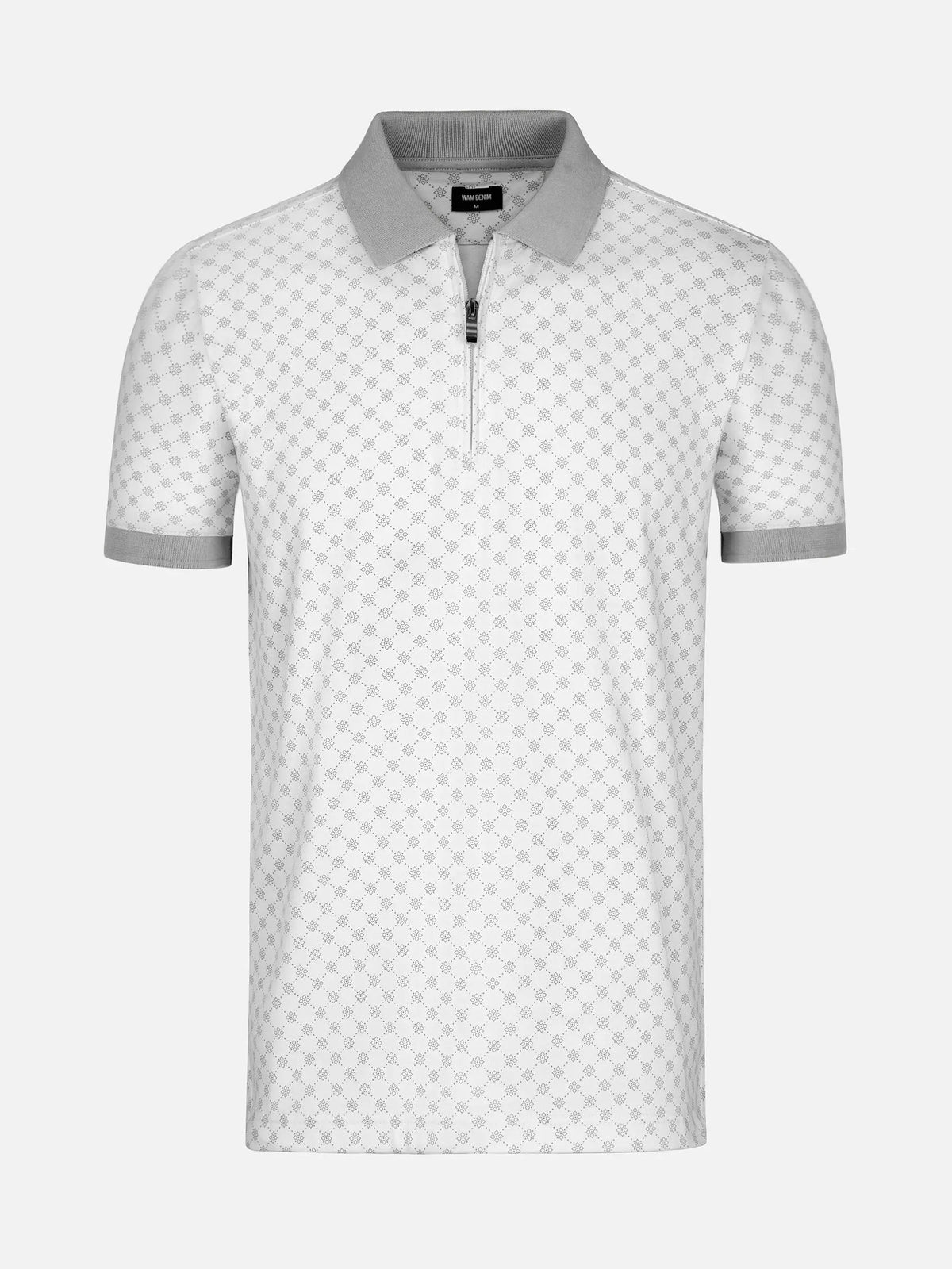 Stylish grey white Damir Polo with patterned design. – Wam Denim.