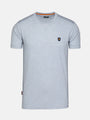 Blue men's round neck t-shirt with shield logo – Wam Denim.
