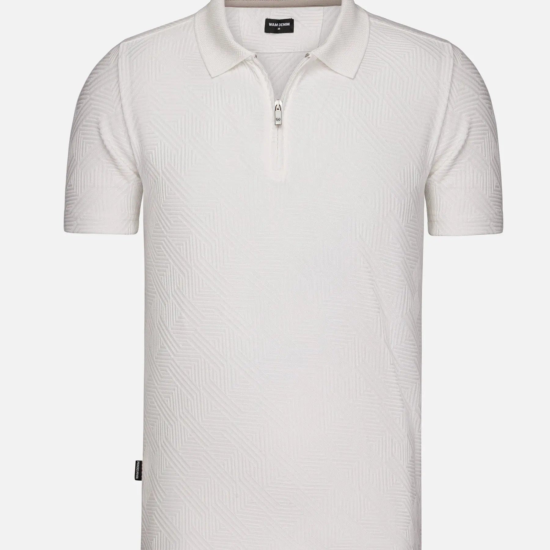 White, textured men's polo  – Wam Denim.