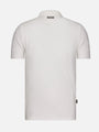Back view of the white men's textured polo shirt – Wam Denim.