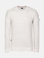 Off White sweater with subtle pattern on a white background