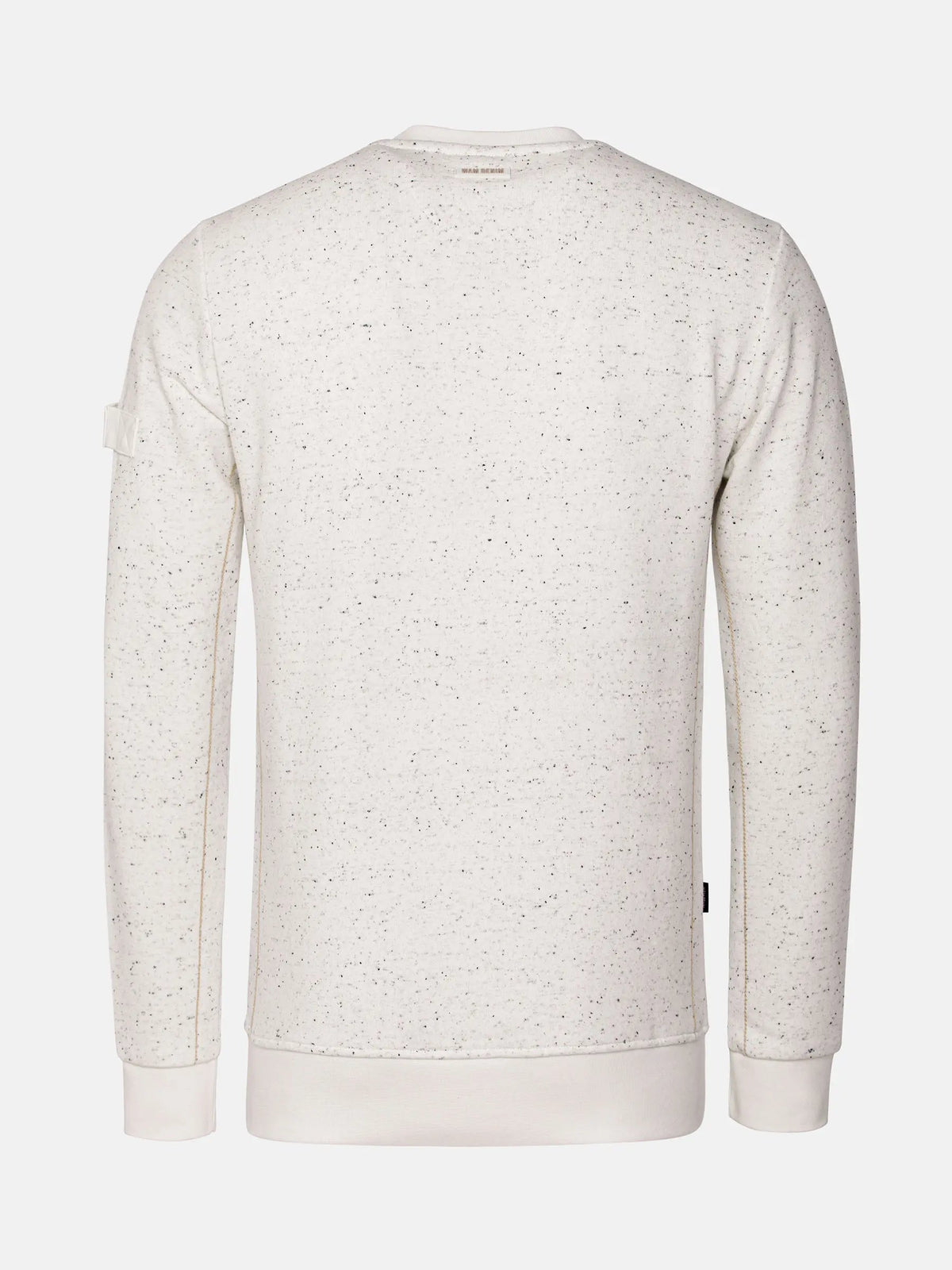 Off White sweater with subtle pattern on a white background