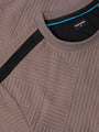 Close-up of the black accent stripe on the crew neck sweater – Wam Denim.