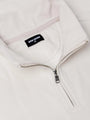Close-up of light beige Milburn Sweater collar. – Wam Denim.