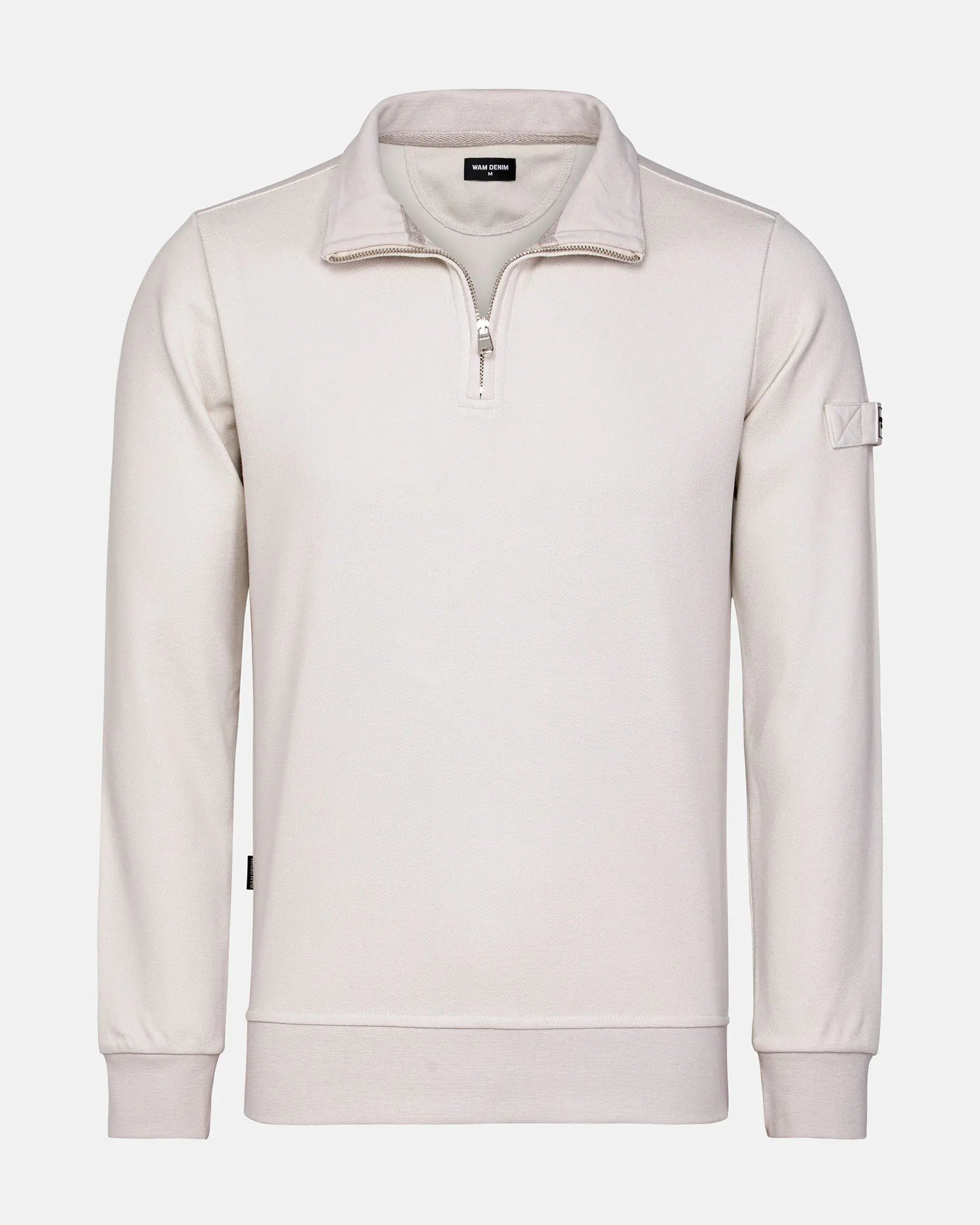 Stylish light beige Milburn Sweater with zipper. – Wam Denim.