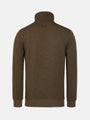 Khaki textured men's cowl neck sweater with drawstrings – Wam Denim.