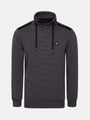 Anthracite ribbed turtleneck sweater with drawstrings and logo patch on chest – Wam Denim.