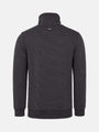 Back view of Anthracite ribbed turtleneck sweater with subtle logo detail on neck – Wam Denim.