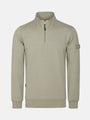 Light Green Sweater with a quarter zip on a white background