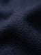 Close-up of navy blazer fabric texture with soft structured finish.