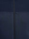 Close-up of Light Indigo jacket fabric showing textured upper panel and central zipper.