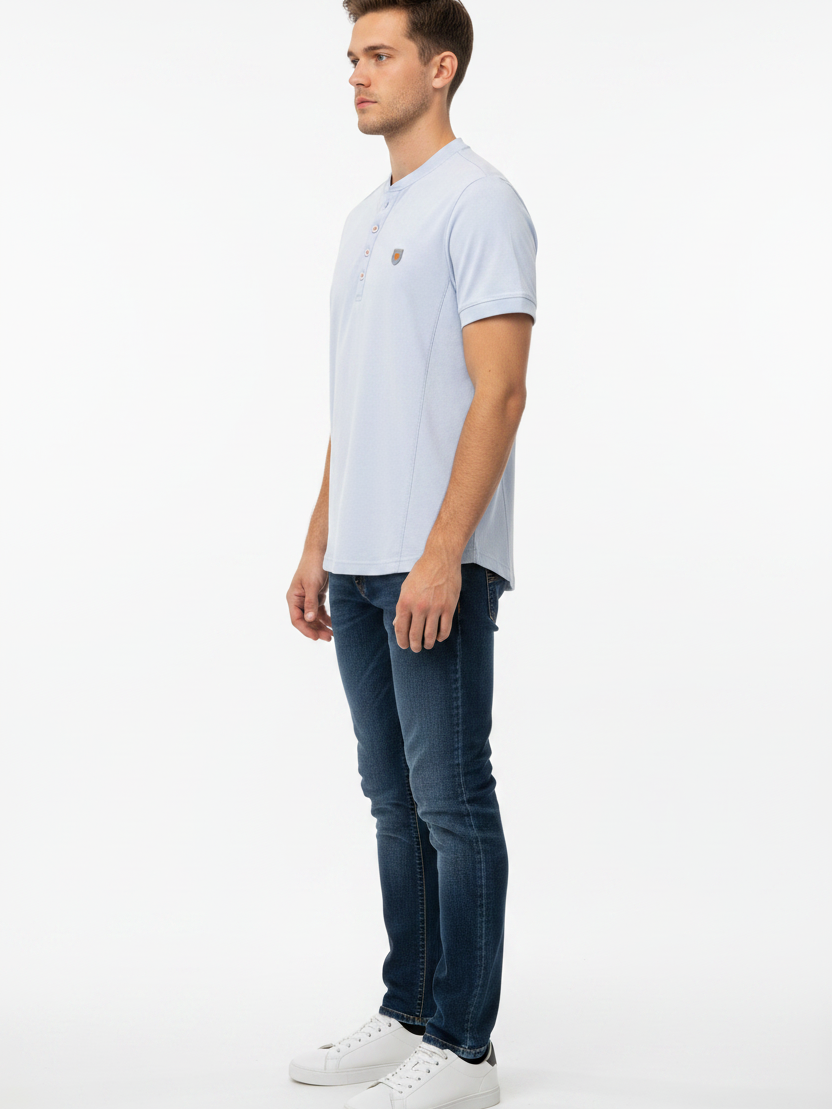 WAM DENIM T-Shirt 79664 Velvet Light Blue - Side View