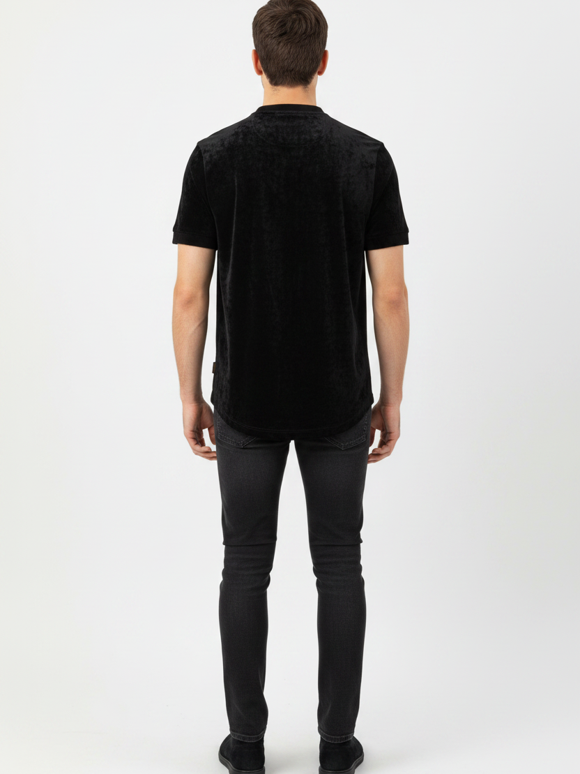 WAM DENIM T-Shirt 79664 Velvet Black - Back View