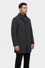 Trek winter jacket on model, side view
