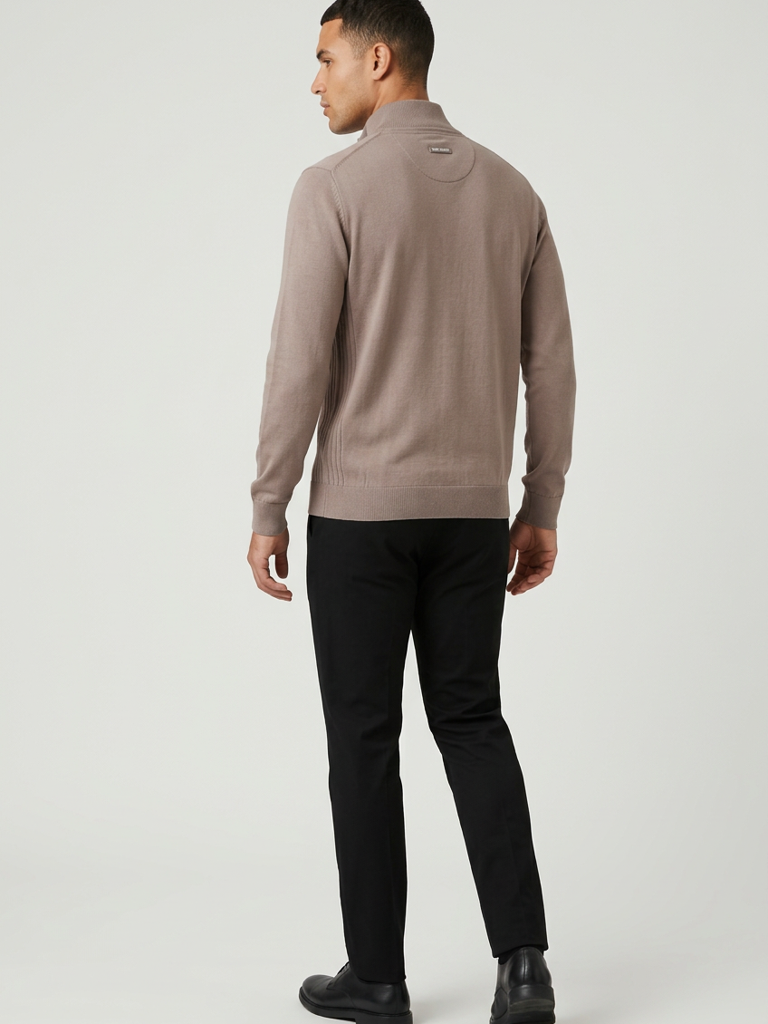 Pullover 76443 Mist Beige back three-quarter model view