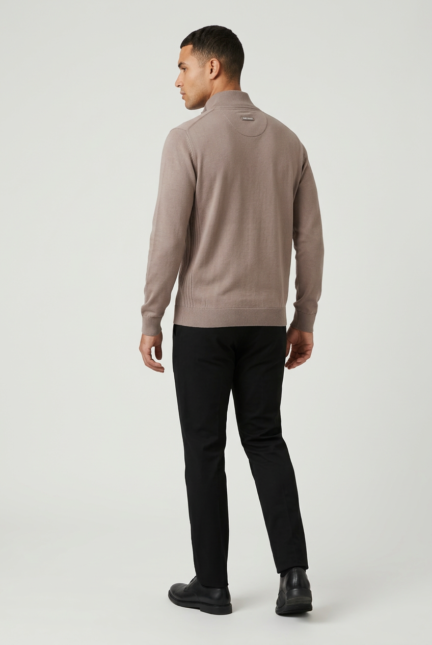 Pullover 76443 Mist Beige back three-quarter model view