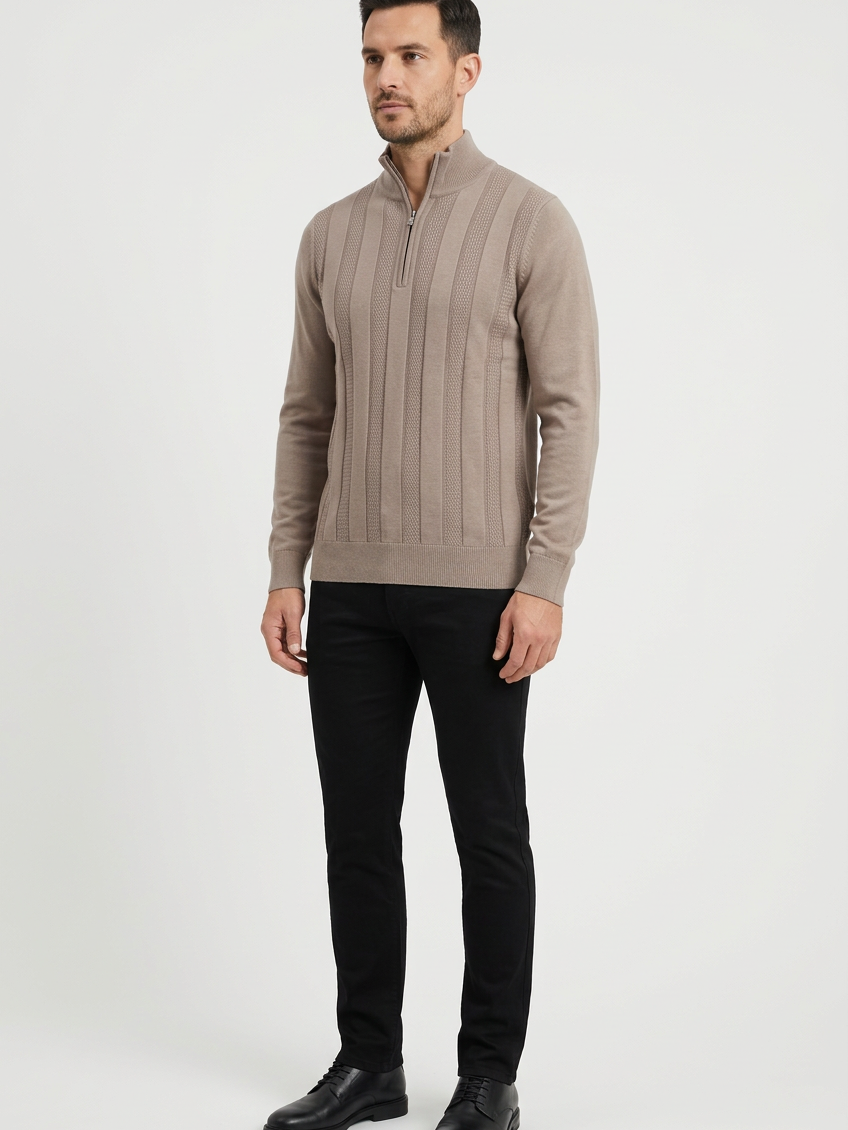 Pullover 76443 Mist Beige front-left model view