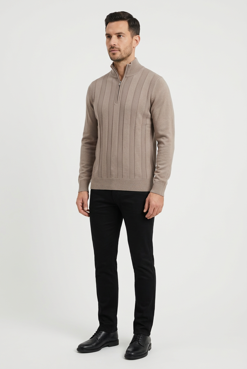 Pullover 76443 Mist Beige front-left model view