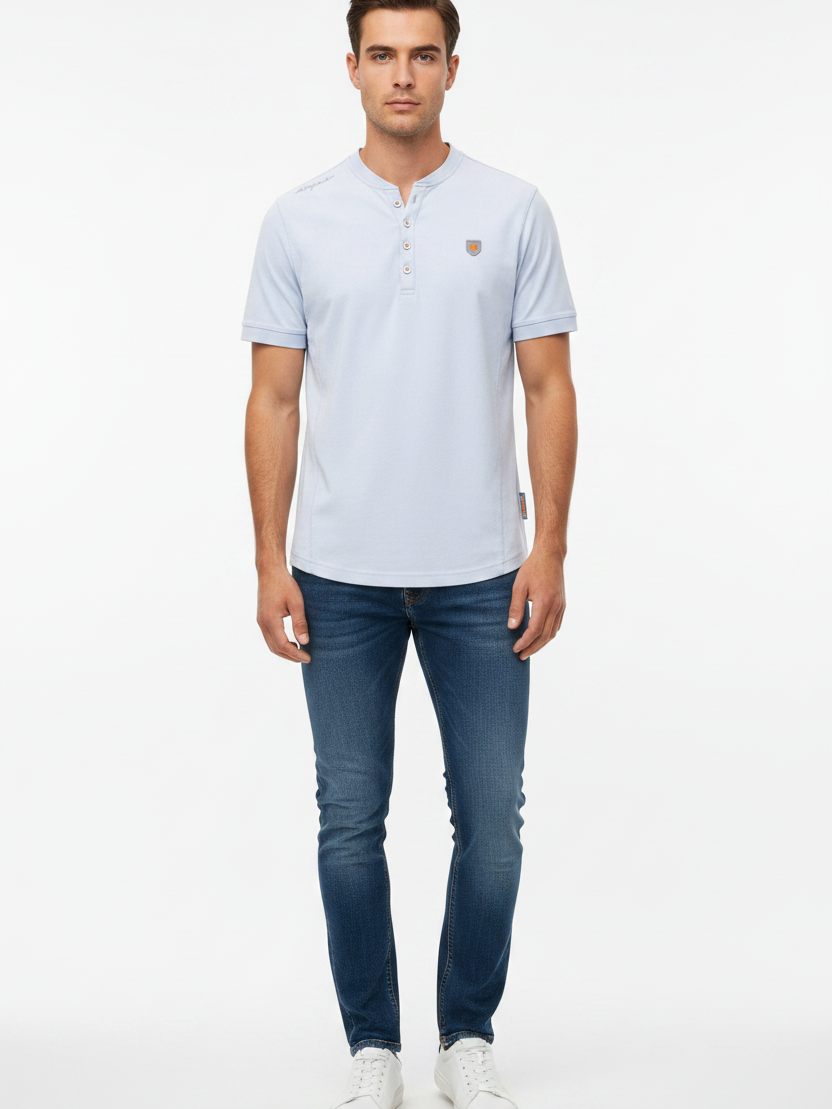 WAM DENIM T-Shirt 79664 Velvet Light Blue - Front View