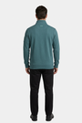 Nerik Petrol sweater on model, back view