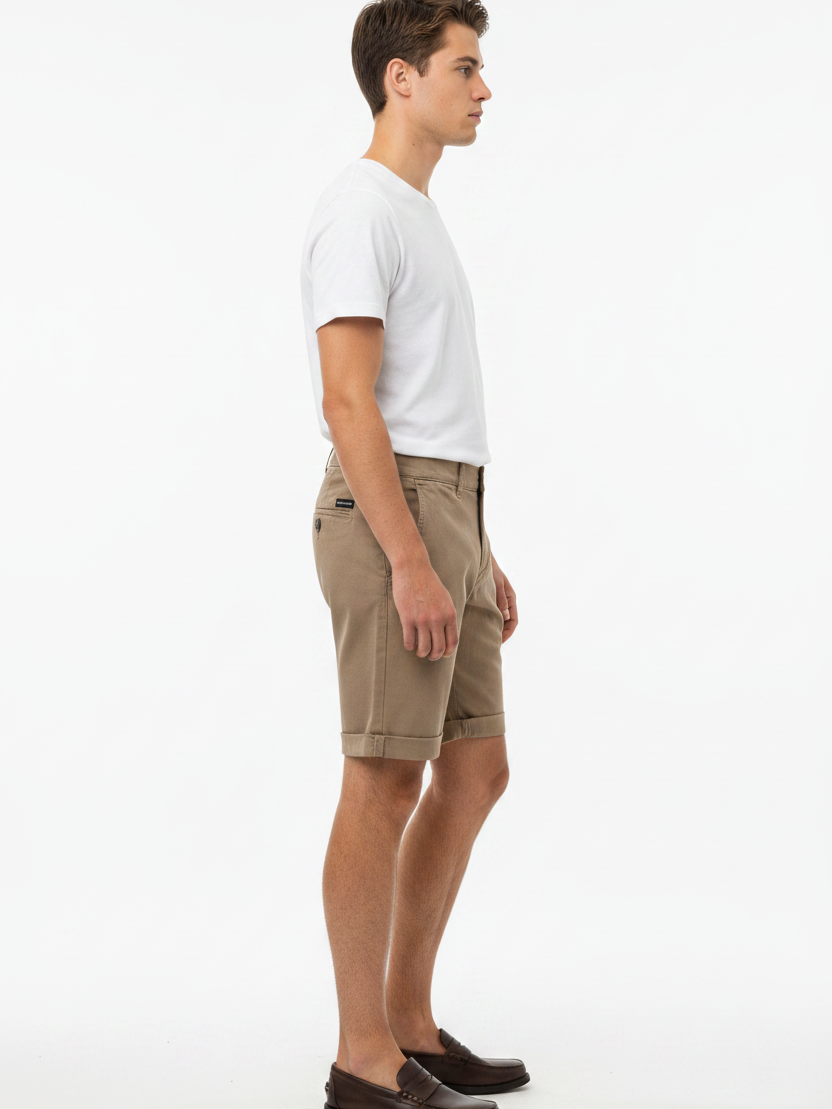 WAM DENIM Korte Broek 72456 Zurex Dark Beige - Side View