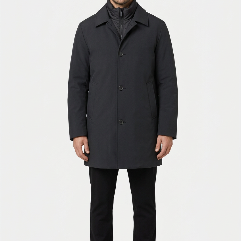 Trek winter jacket on model, front view