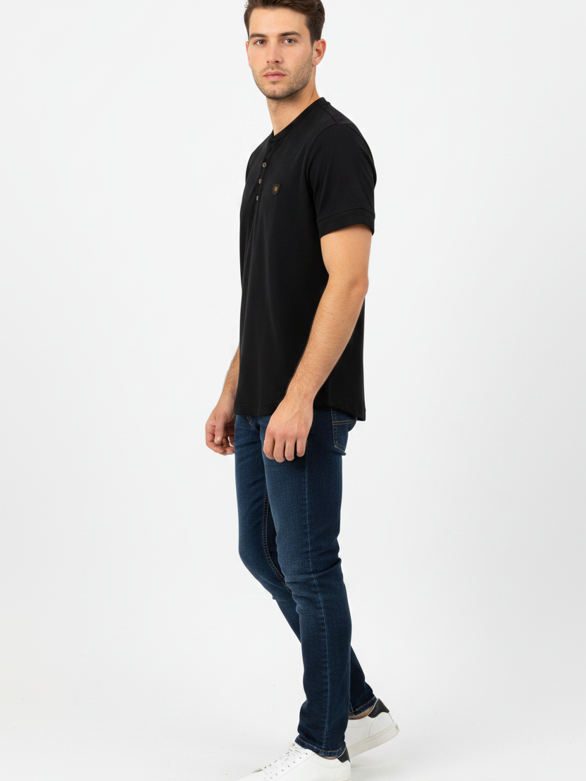 WAM DENIM T-Shirt 79664 Velvet Black - Side View