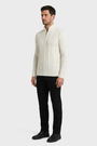 Mist Off White pullover on model, side view