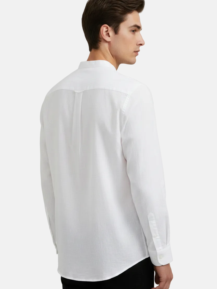 Merax White Long Sleeve Shirt - Back Upper Body