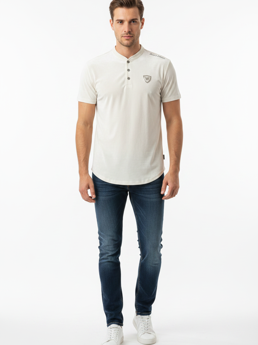 WAM DENIM T-Shirt 79664 Velvet Off White - Front View