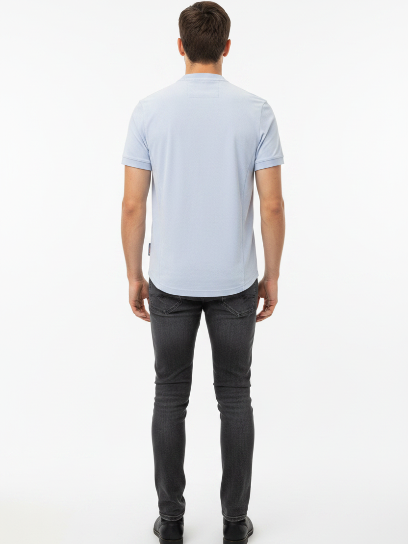 WAM DENIM T-Shirt 79664 Velvet Light Blue - Back View