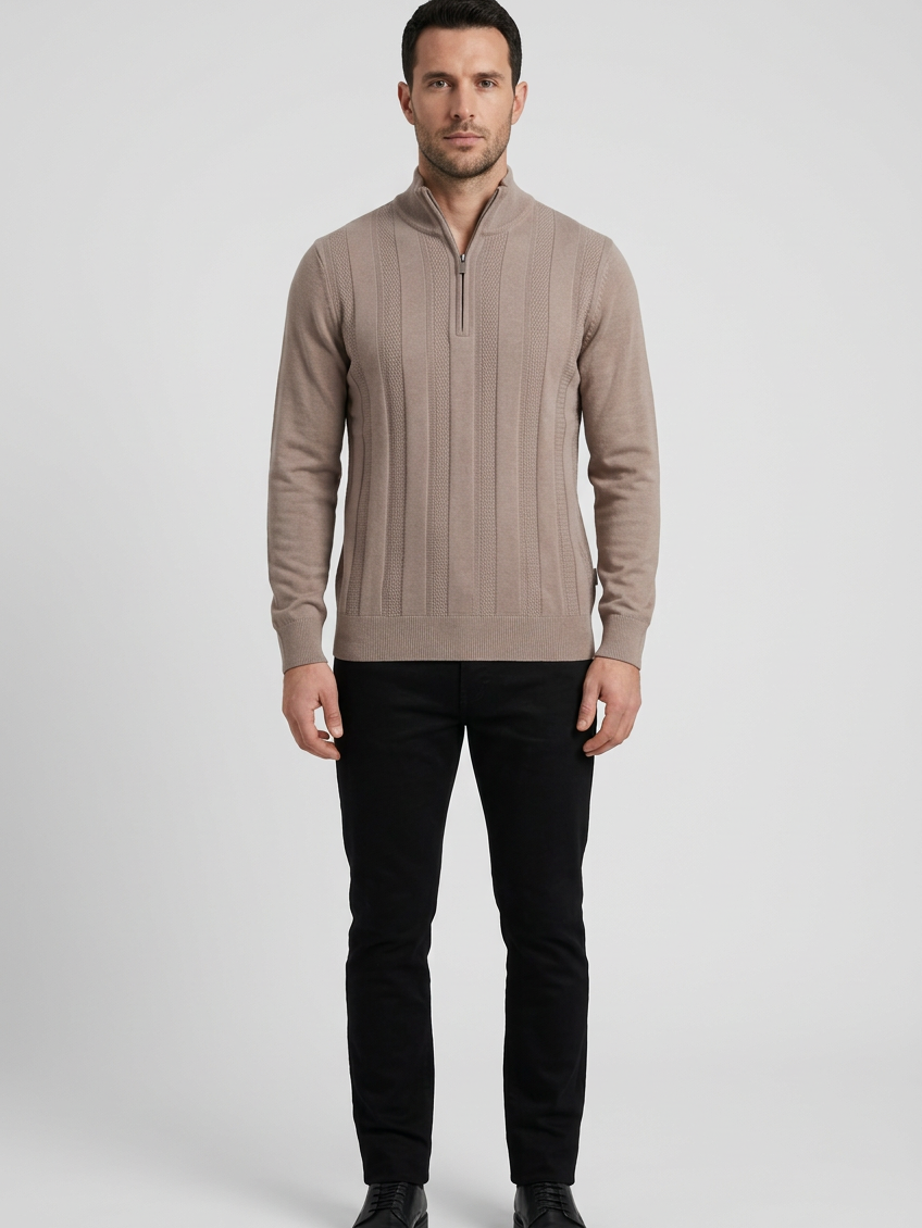 Pullover 76443 Mist Beige front model view