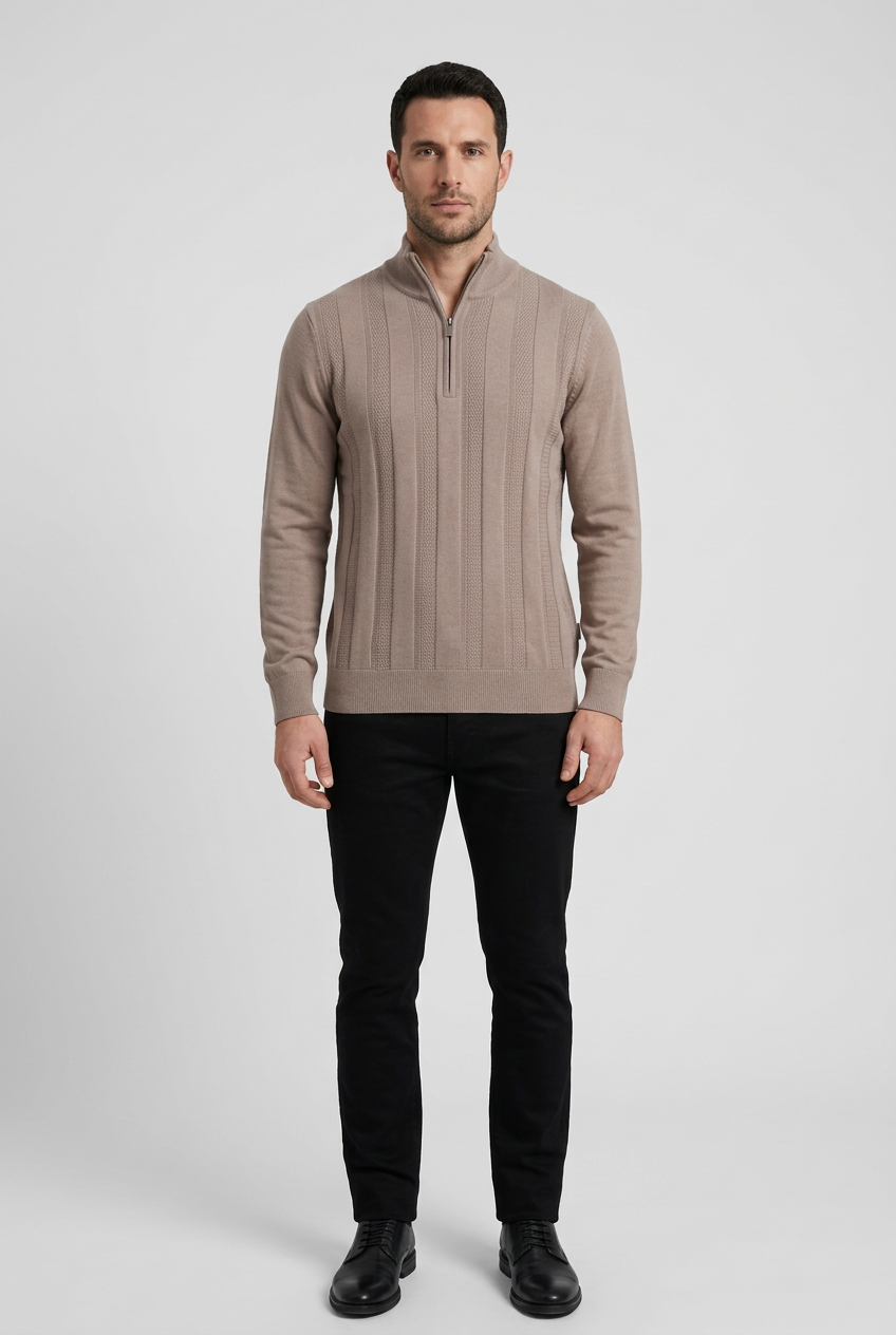 Pullover 76443 Mist Beige front model view