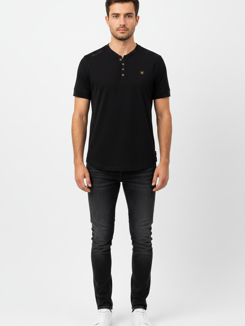 WAM DENIM T-Shirt 79664 Velvet Black - Front View