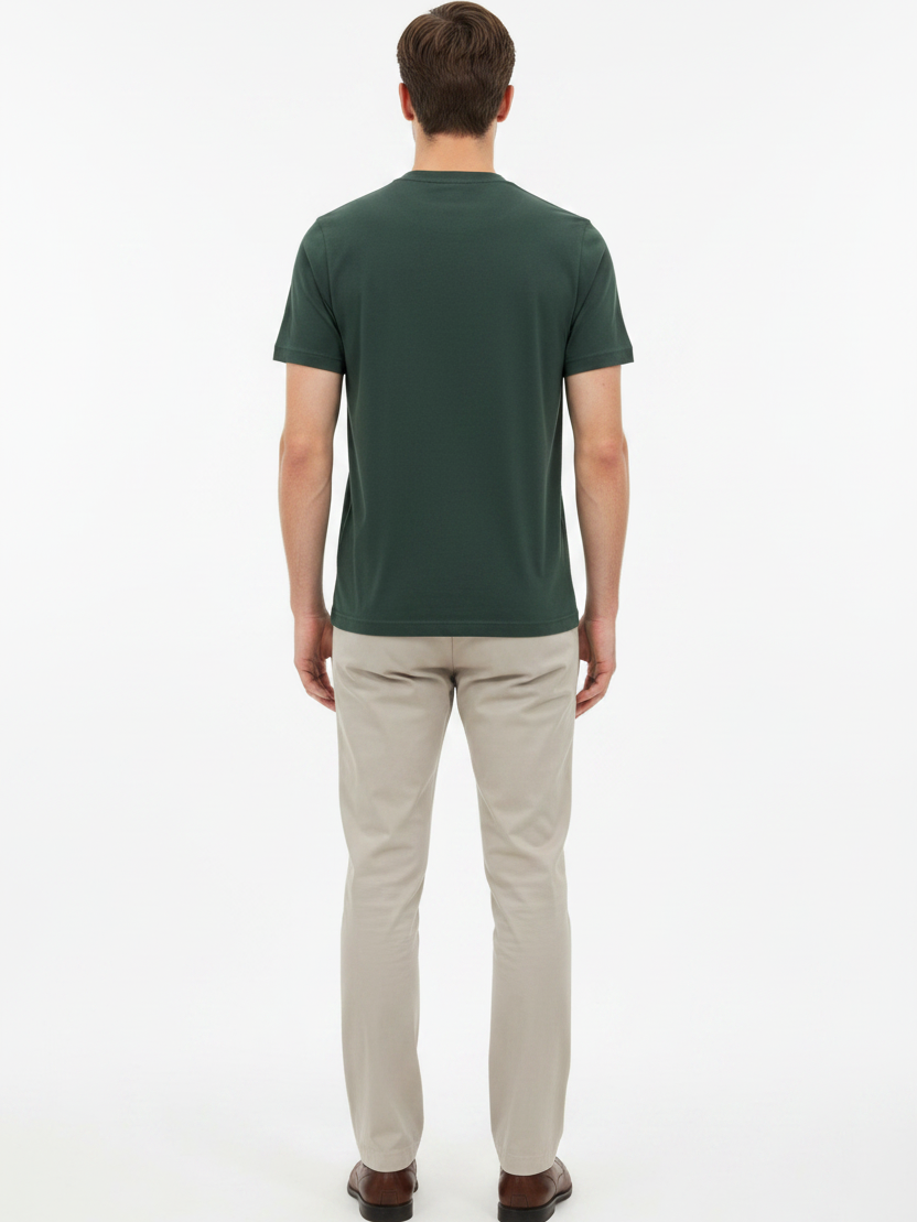 Wam Denim Cromer Dark Green T-shirt – model back view